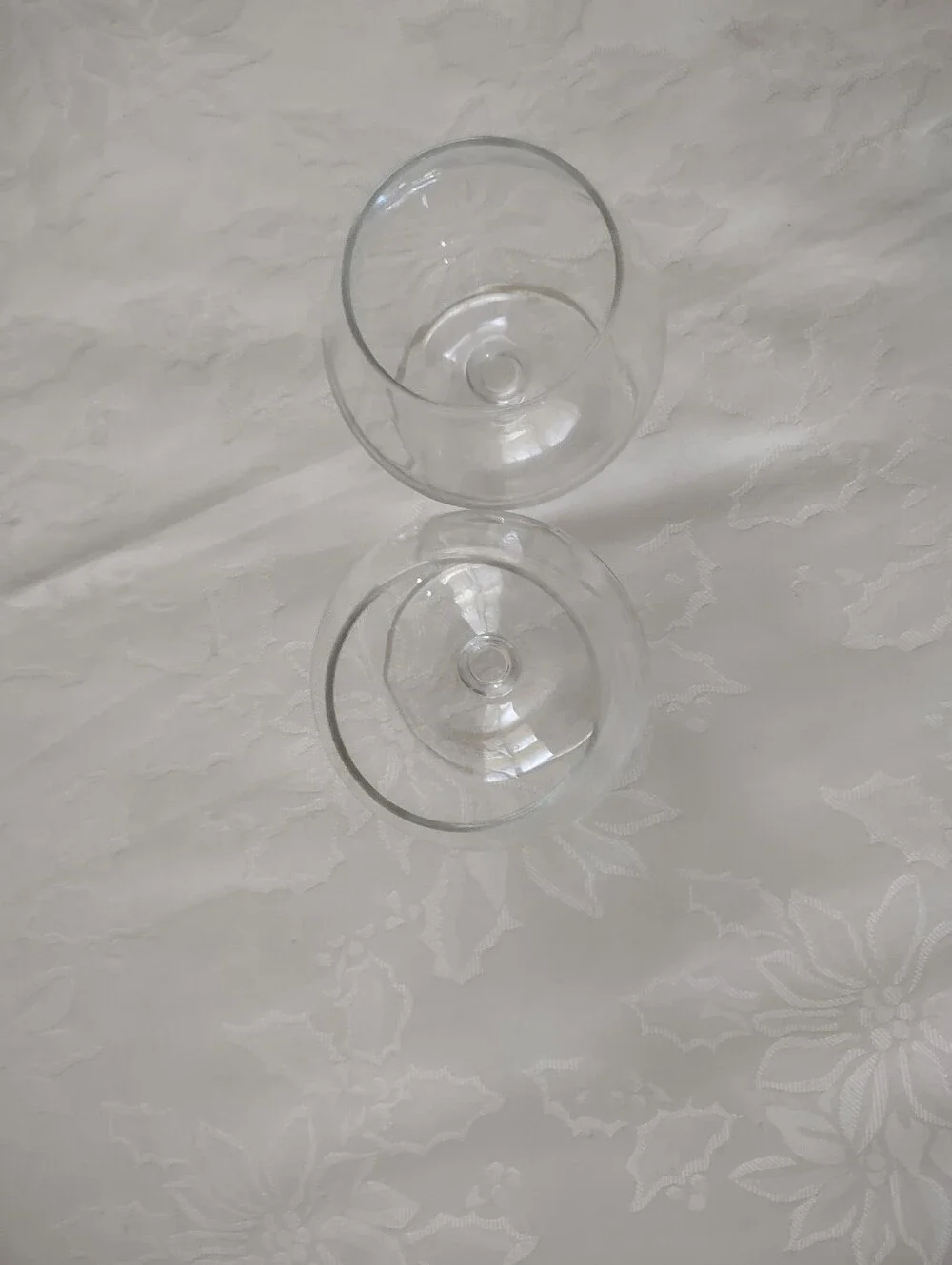 Brandy Stemmed Glasses Etched Flower
